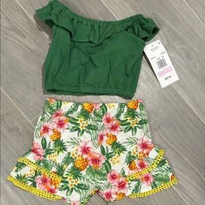 Rare Editions Green and Floral Kids Matching Set
